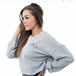 Ptula Lisa crop sweatshirt, XXL, grey